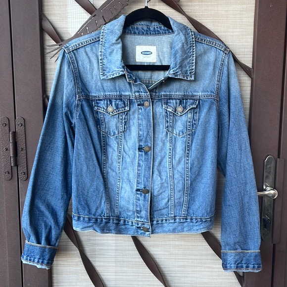 Old Navy Distressed Blue Denim Jean Jacket - Picture 4 of 11